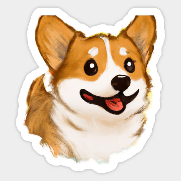 Cute Pembroke Welsh Corgi Drawing Sticker by Play Zoo